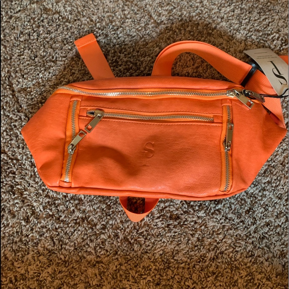Premium leather crossbody bag orange by SP